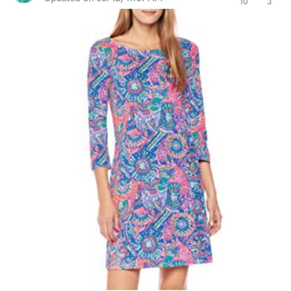 Lilly Pulitzer Bay Dress,‎ No Prob Llama Women’s XS Blue/Pink Preppy Maximalist